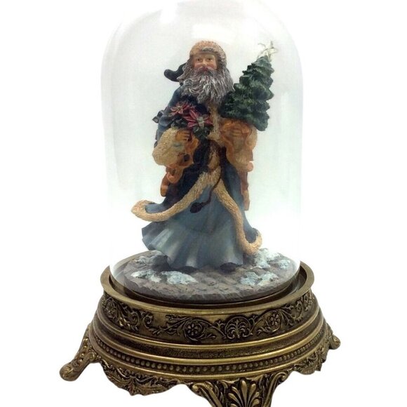 Franklin Mint Kriss Kringle Santa Claus Figurine Glass Dome F Klein NO MUSIC - Picture 1 of 8